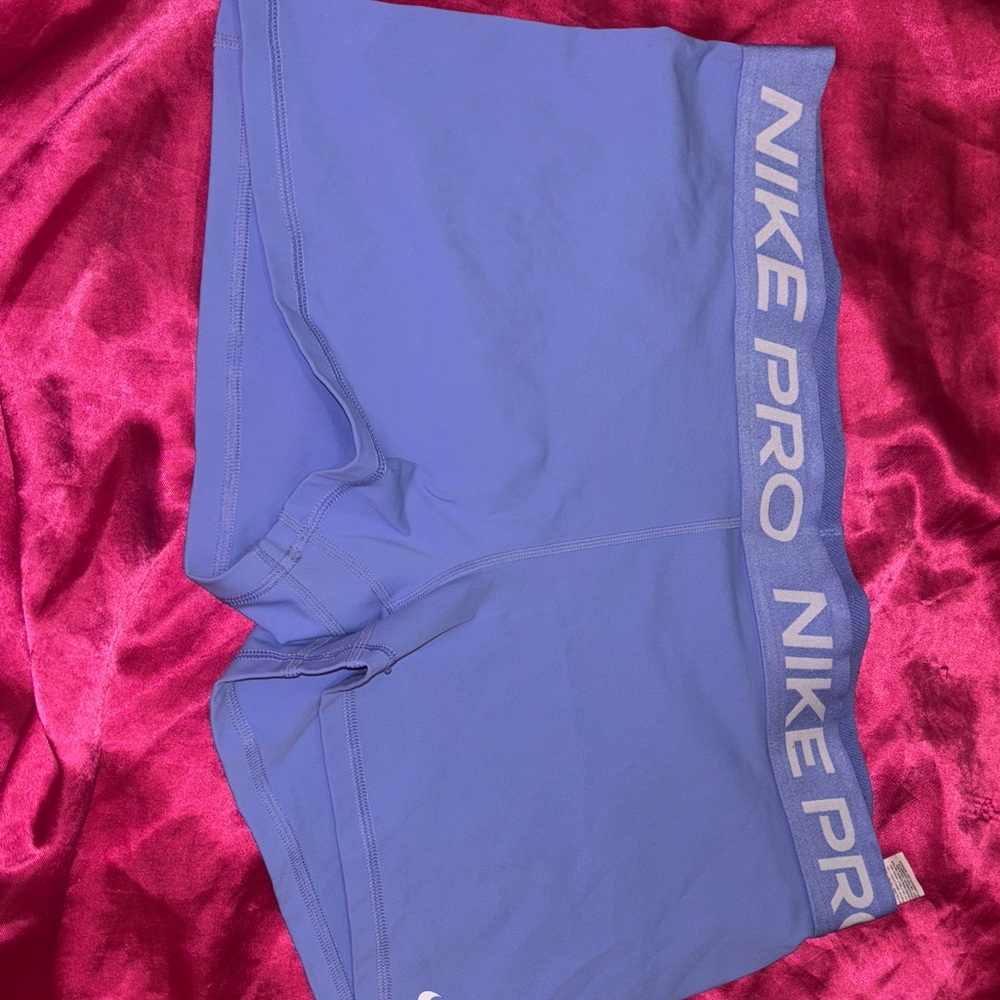 Nike Pro Blue Shorts with White Logo